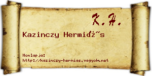 Kazinczy Hermiás névjegykártya